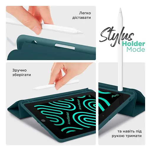 Чохол SlimTPU Active Pen holder Lenovo Tab P11 11.5 TB350 TB355 Темно-зелений - фото 5