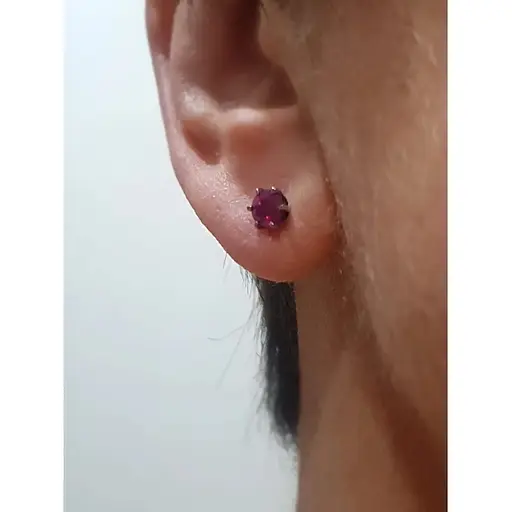 Срібні сережки Агні Ранет з рубіном. 2637/9Р RUB - фото 2