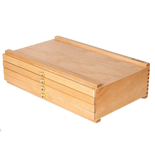 Пенал Meeden дерев’яний (бук) 4 висувних ящика 25×40 см  - фото 1