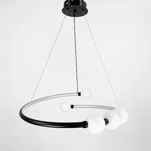 Чорна LED люстра з акриловими кульками у 2-х розмірах | Line F | Арт. 901BK LED - фото 7