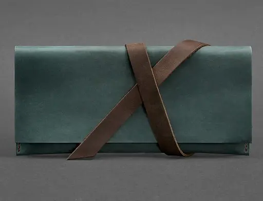 Кожаный тревел-кейс Voyager 1.0 зеленый с коричневым - фото 1