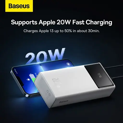 Зарядний акумулятор Baseus Star-Lord Digital Display 30000mAh Fast Charge 22.5W PPXJ080102 (Білий) - фото 10