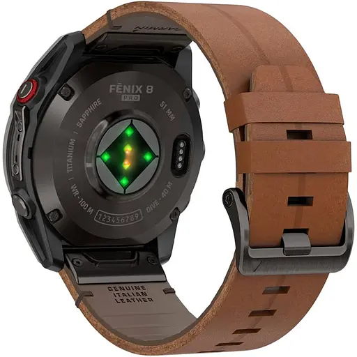 Смарт-часы Garmin Fenix 8 Pro AMOLED Sapphire 51 мм Carbon Gray DLC Titanium with Chestnut Leather Band 010-03199-40 (145033) - фото 5