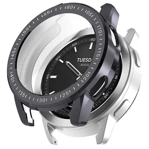 Защитный чехол Tamister для смарт-часов Xiaomi Watch S3 с пленкой темно-серый - фото 3