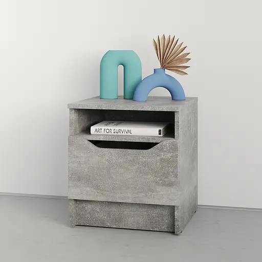 Приліжкова тумба MebelStar Лілу 40x40x44,5 см Бетон (MBS-1379)