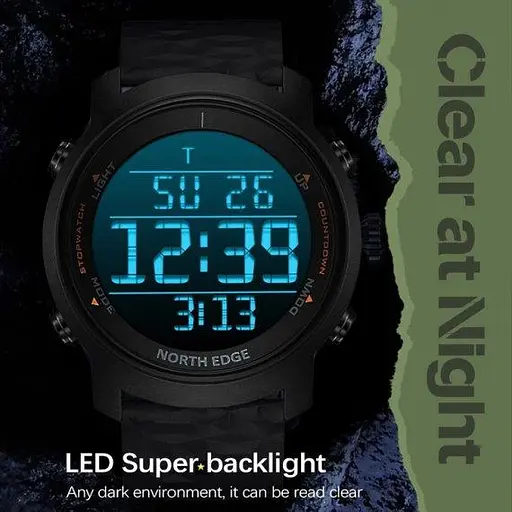 Часы мужские наручные North Edge Aero (Черные) - фото 8