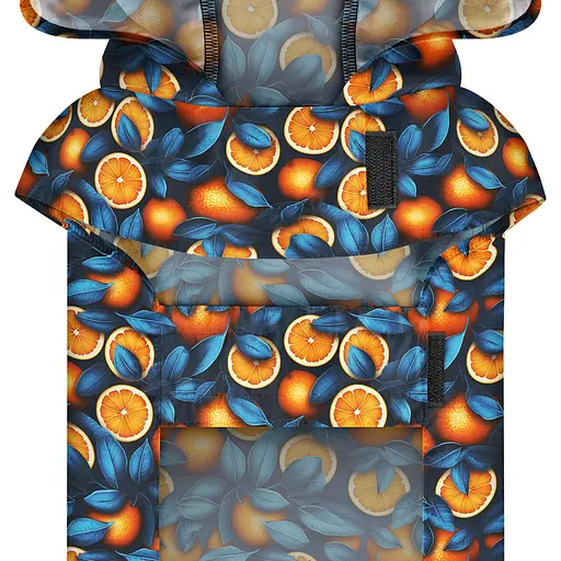 Дощовик-накидка з капюшоном для собак Waudog Clothes, малюнок "Апельсини", А 23-26 см, B 30-36 см, С 15-20 см - фото 4