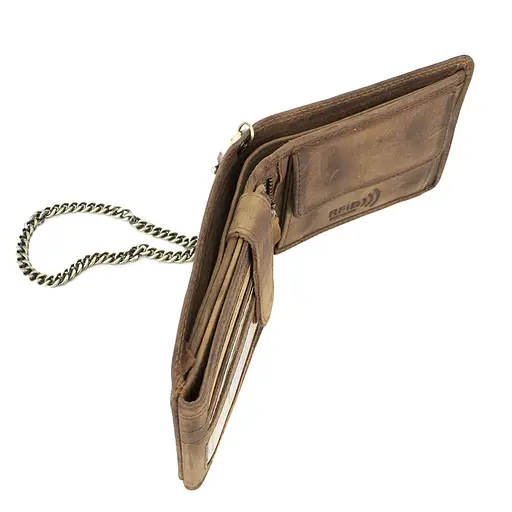 Мужское кожаное портмоне с ретро-автомобилем коричневое Always Wild N992C-VIN-C - фото 4