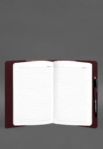 Кожаный блокнот А5 (софт-бук) 9.3 бордовый Crazy Horse - фото 4