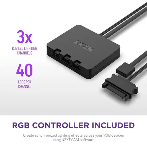 Вентилятор NZXT NZXT, F140RGB Duo - 140mm Dual-sided RGB Fan - Twin Pack (Black) (RF-D14DF-B1) - фото 10