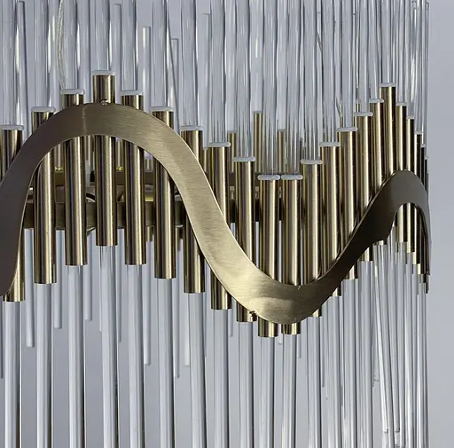 Люстра кольцо с тонкими стеклянными палочками в роскошном бронзовом оттенке Line.F MD 8089-600 - фото 4