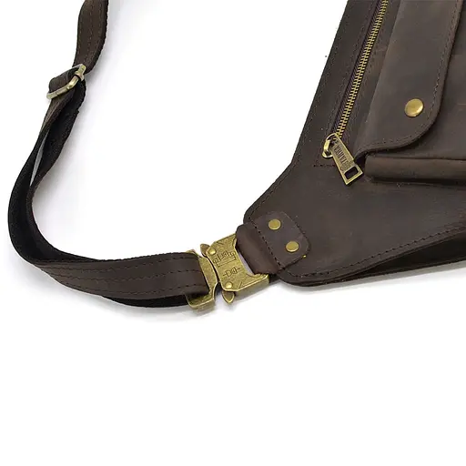 Кожаная мужская сумка на пояс TARWA 14х29х7 см sum0026013 - фото 6