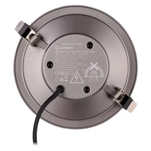 LEDVANCE Світильник даунлайт LED 8Вт 650Лм 2700K 166мм Decor Filament Downlight Echo алюміній - фото 8