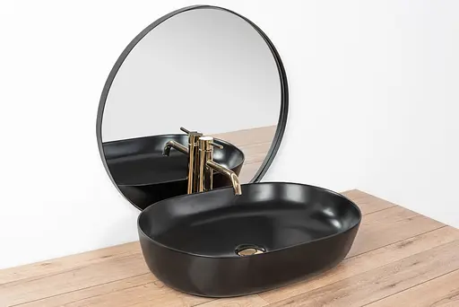 Умивальник Rea Cleo black mat накладний чорний REA-U0035, Чорний матовий - фото 2
