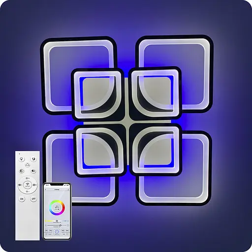 Люстра светодиодная 517 Light 3color с пультом 240Вт Черный (01758) - фото 13