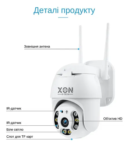 IP-камера уличная XON SmartCam Wi-Fi 1080P (GCWEW21VW 4804) Белая - фото 5