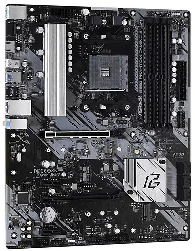 Материнская плата AsRock B550 Phantom Gaming 4 (B550 Phantom Gaming 4) (Socket AM4, AMD B550, Micro-ATX) - фото 2