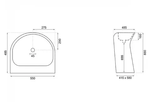 Умывальник Rea Milena напольний белый REA-U9903, Белый - фото 2