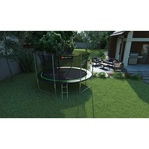 Батут Hop-Sport 14ft (427см) чорно-зелений з внутрішньою сіткою - фото 3