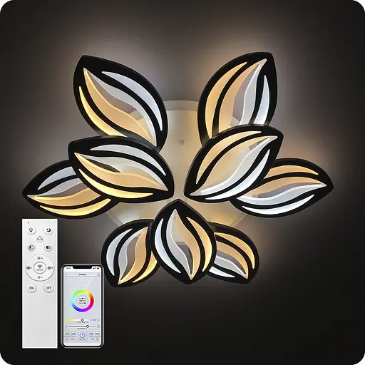 Люстра светодиодная 517 Light 3color с пультом 180Вт Черный (01454) - фото 4