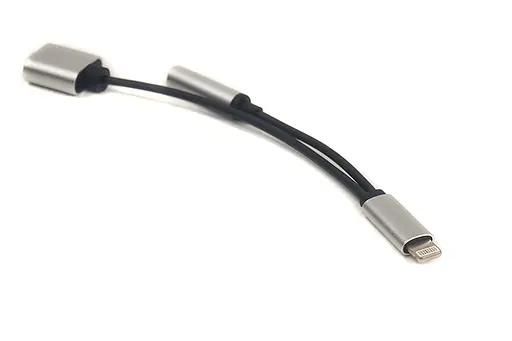 Кабель-переходник PowerPlant Lightning на 3.5 мм AUX + Lightning для iPhone - фото 4