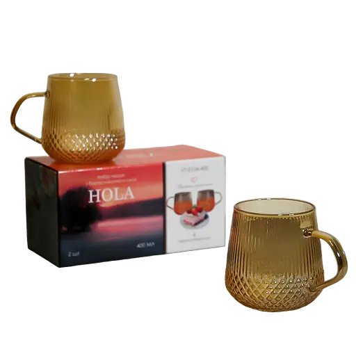 Набор чашек Vittora Hola из боросиликатного стекла 2 шт. 400 мл (135076) - фото 2