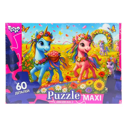 Дитячі пазли-максі "Поні в квітах" Danko Toys Mx60-12-02, 60 елементів - фото 1