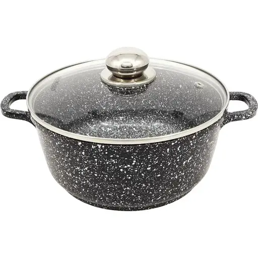 Кастрюля Styleberg с гранитным антипригарным покрытием 4.2л 24см ST-3023 Черная - фото 1