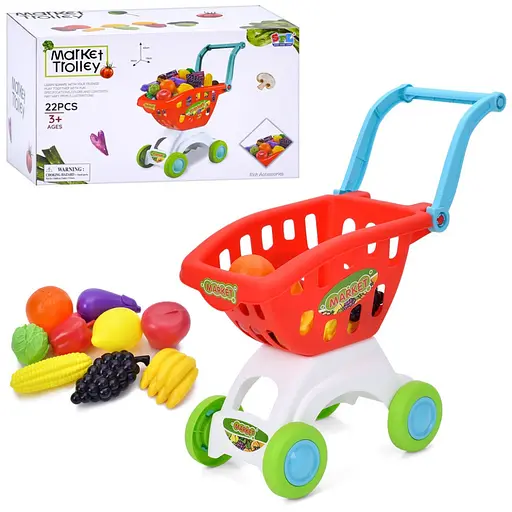 Ігровий набір "Візок" Bambi 16898 продукти 22 предмети - фото 1