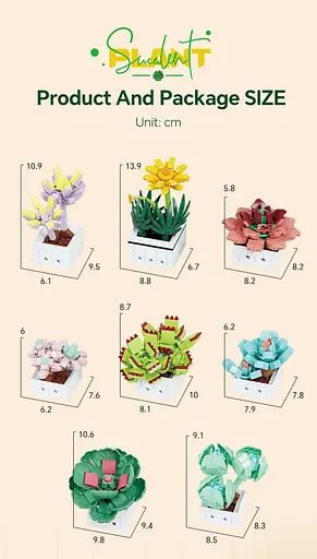 Конструктор набор Woma Toys Суккуленты из коллекции Цветы, 977 деталей - фото 4