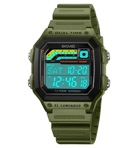 Годинник чоловічий наручний Skmei 2307 (Зелений) - фото 3