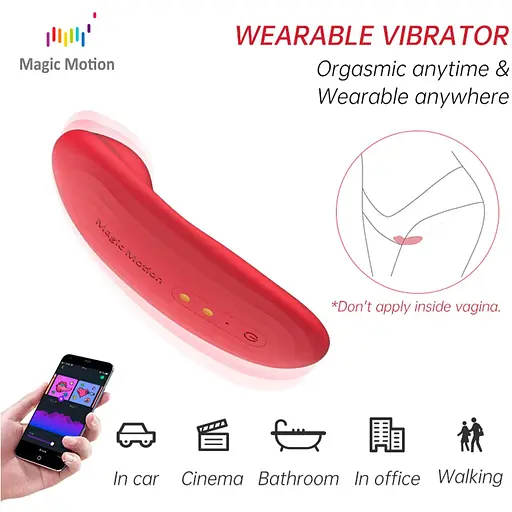 Смарт-вибратор в трусики Magic Motion Nyx Red - фото 7