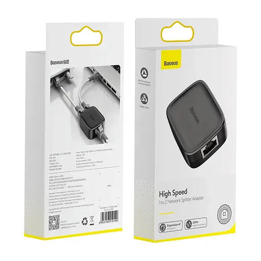 Сплитер Baseus LAN черный (PCFXQ-01) - фото 3