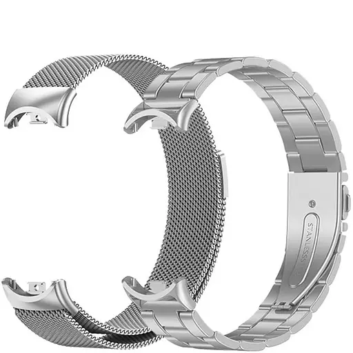 Комплект ремінці Tamister для фітнес-браслета Xiaomi Mi Band 8 та 9 Bead design - Milanese design Silver