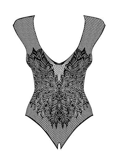 Еротичне боді Obsessive B112 з вишитими крилами XL/2XL чорний - фото 5