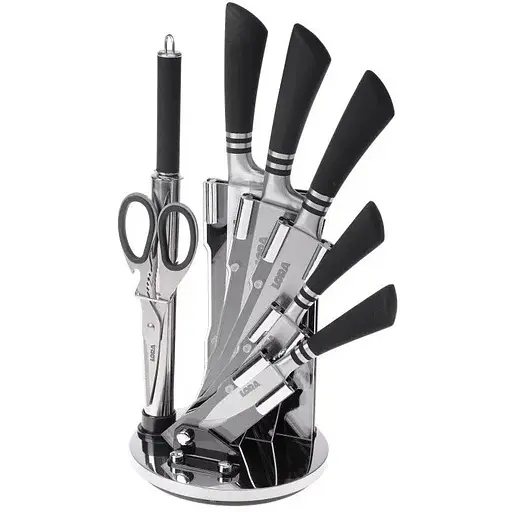 Набір ножів із підставкою 8 предметів Black (NS21SETKN)