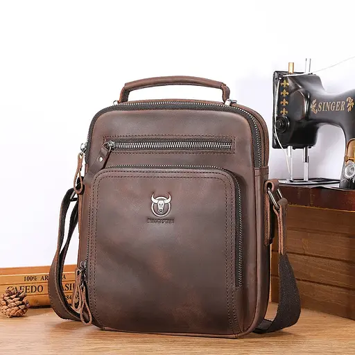 Шкіряна сумка чоловіча через плече BULL 23х18х8 см sum0028271 - фото 1