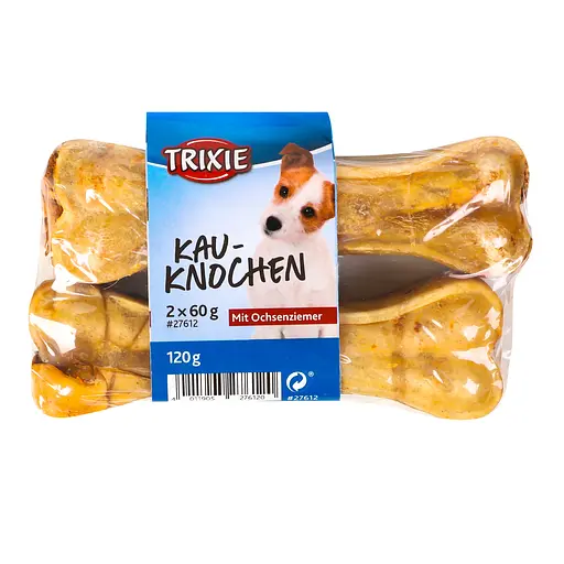 Уценка. Ласкости для собак Trixie Кость прессованная с бычьим пенисом 12 см 2 шт. 120 г (27612)