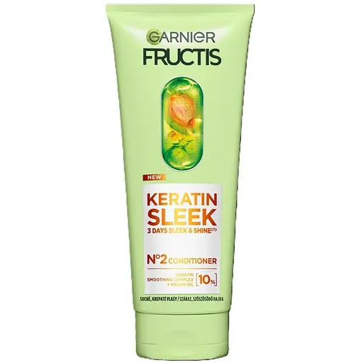 Кондиционер Garnier Fructis Keratin Sleek для разглаживания и придания блеска для пушистых и сухих волос 200 мл