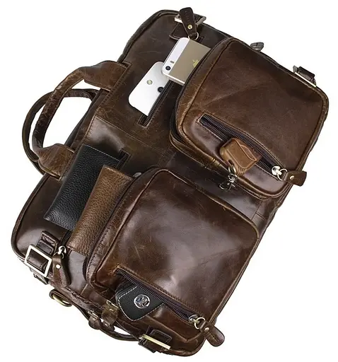 Чоловіча шкіряна сумка Vintage 39,5х29х13 см sum0013931 - фото 7