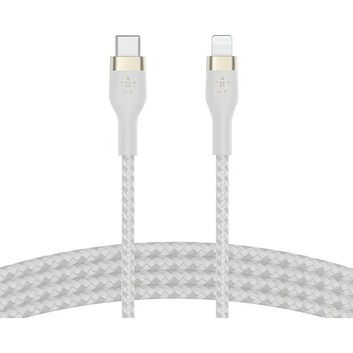 Кабель Belkin USB-С - Lightning BRAIDED SILICONE 1m White