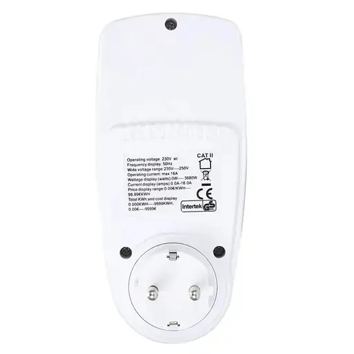 Розетка з лічильником електроенергії Intertek BE009 - фото 3