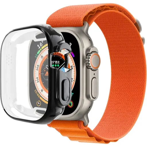 Чехол-накладка DK для Apple Watch Ultra 49mm (Series 1 / 2) Silicone Face Case (black)