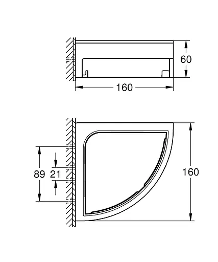 Полочка для душа Grohe QuickFix Start угловая с держателем Cube 41106000, Хром - фото 3