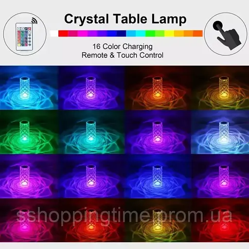 Лампа - нічник "Кришталева лампа" сенсорна - фото 2