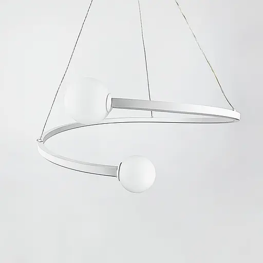 Біла LED люстра Ring з 2 білими плафонами у 2-х розмірах Line.F Діаметр 60см - фото 1