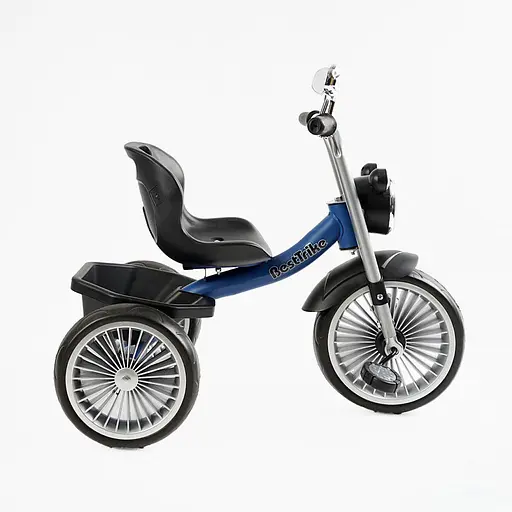 Трехколесный велосипед Best Trike BS-68096 с музыкальной фарой и корзиной синий - фото 2