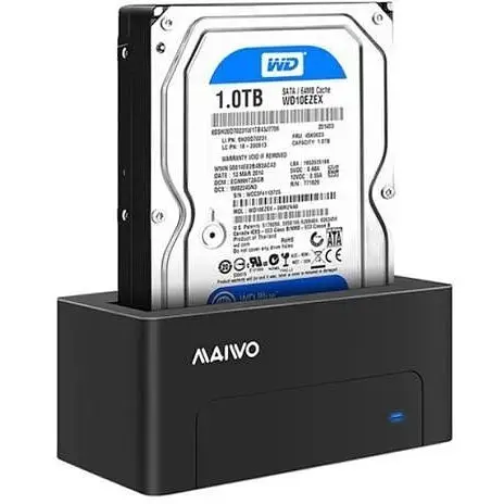 Док-станція 2.5"/3.5" Maiwo K308P, чорний, USB 3.0, для 1xSATA HDD/SSD, зовнішній БЖ - фото 1