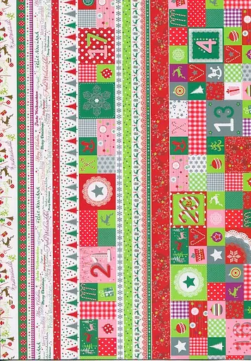 Папір з малюнком "Новорічний календар" А4(21х29,7см) двосторонній Червоний 300г/м2 Heyda - фото 2