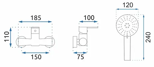 Смеситель для душа Rea Mild настенный rose gold REA-B9149 Черный - фото 7